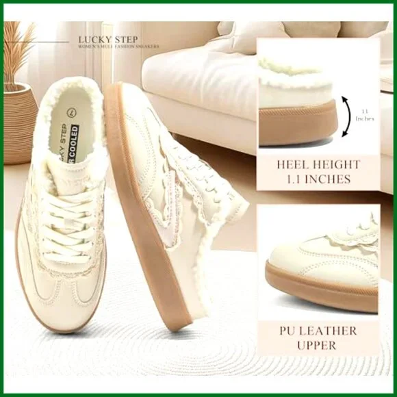 Suede and PU Mule Sneakers with Plush Lining and Non-Slip Outsole